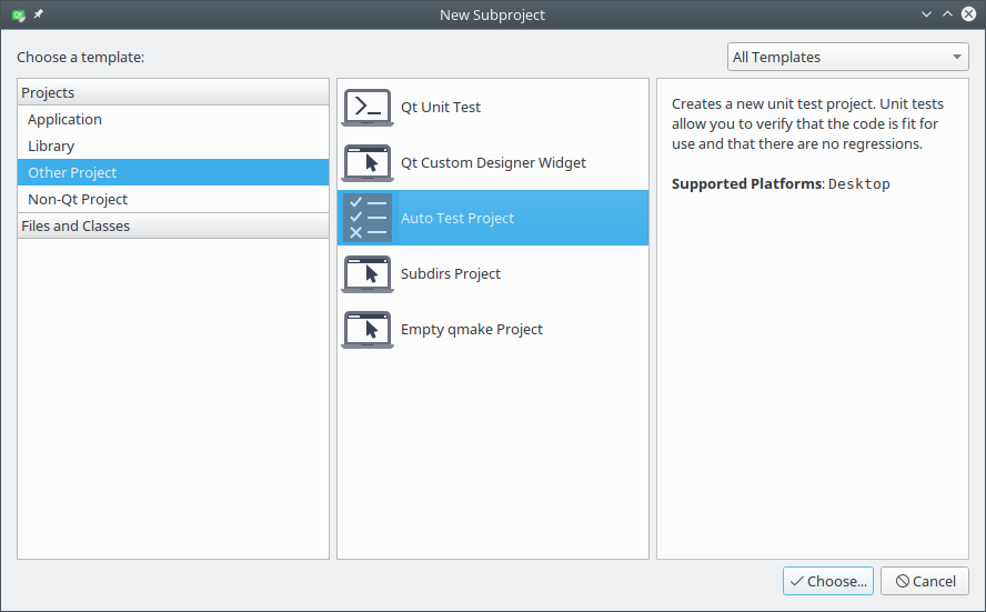 Select Auto Test Project