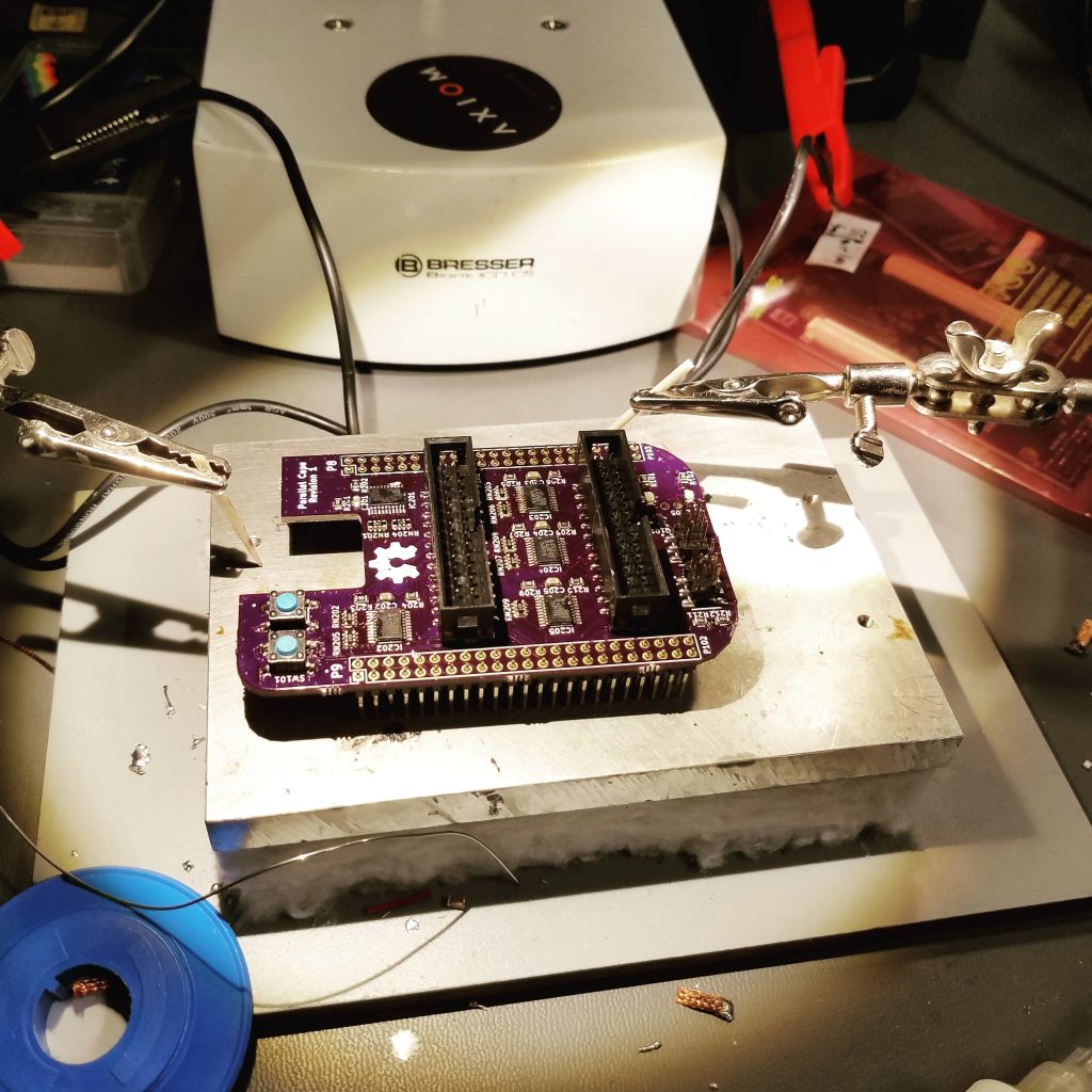 OSH Parallel Port Cape assembled